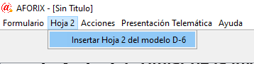 Hoja adicional D6 para declarar inversión en el extranjero